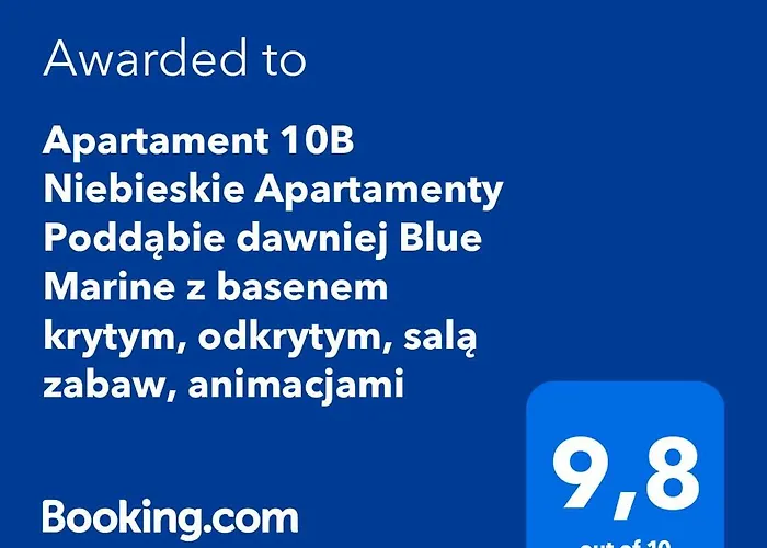 Апартаменты 10b Niebieskie Z Basenem Krytym, Odkrytym, Sala Zabaw, Animacjami